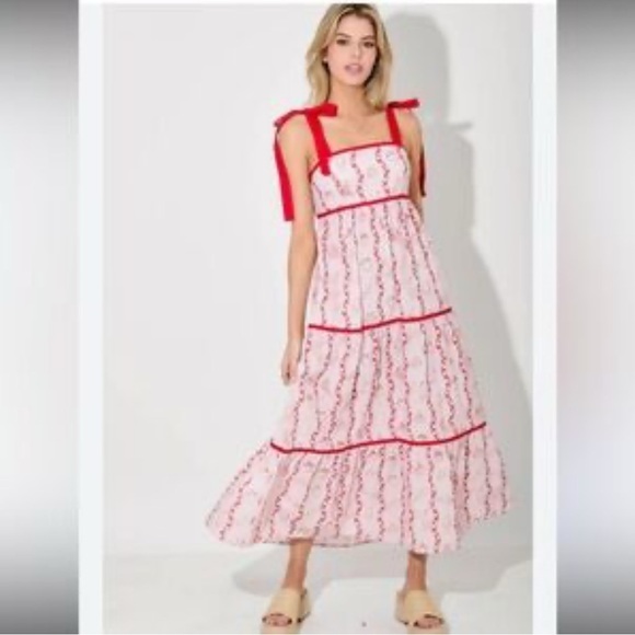 Red & Pink Maxi Dress Small ๐โฅ๏ธ ๐ง dopamine dressing - Picture 10 of 11